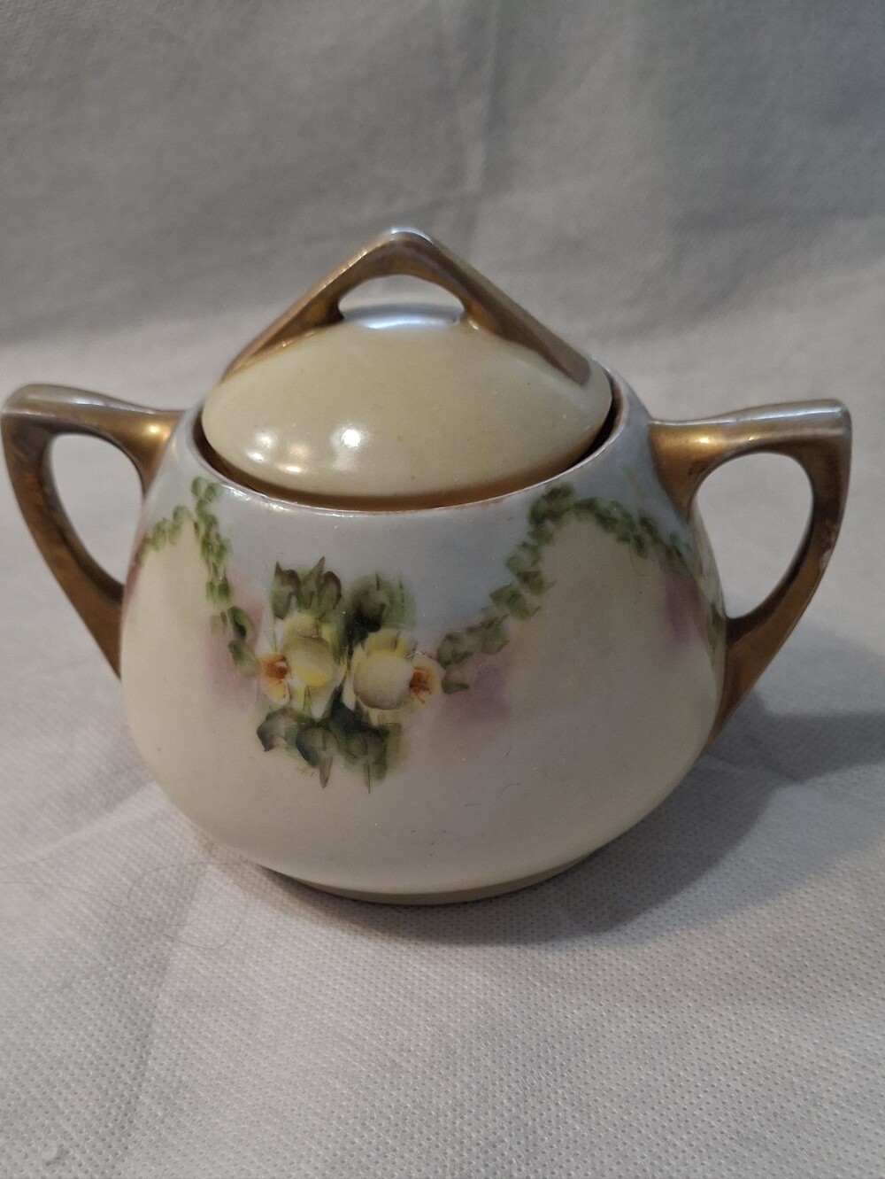 Royal Austria Pocelain Floral Sugar Bowl With Lid